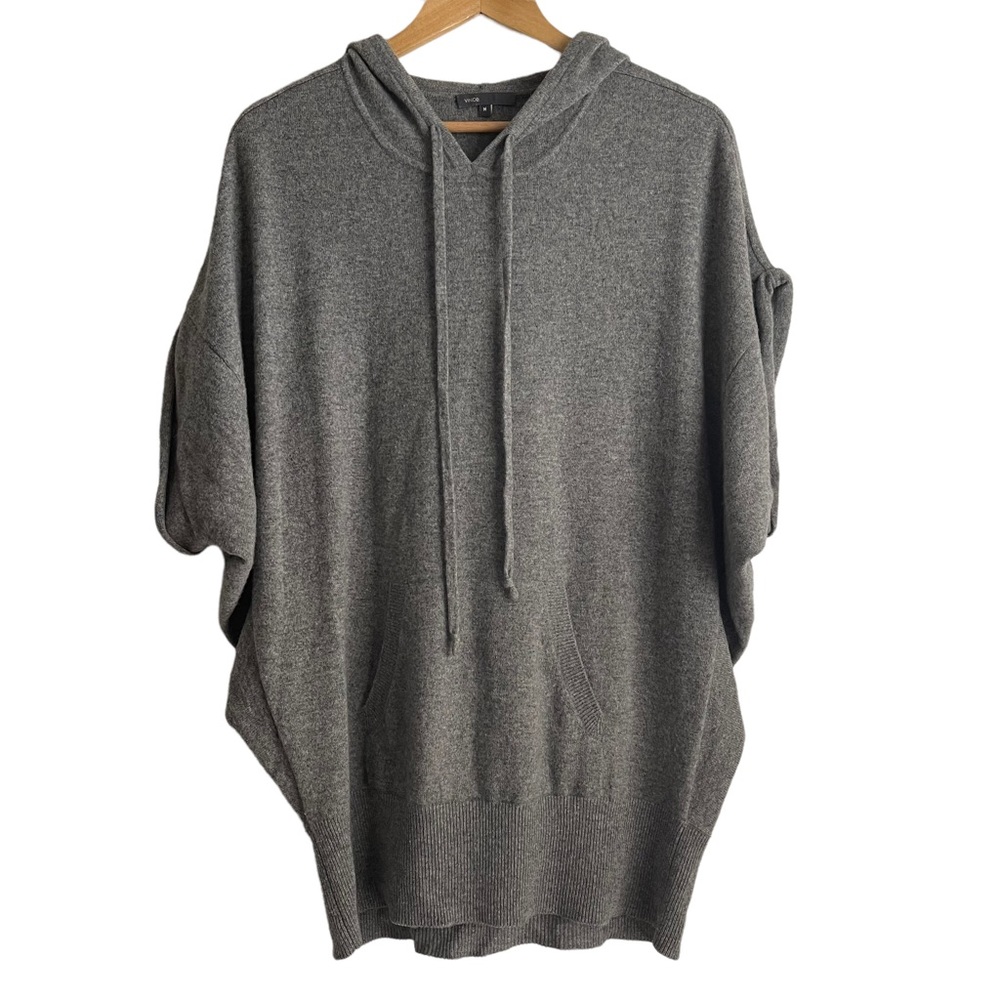 Vince Gray Hooded Knit Sweater